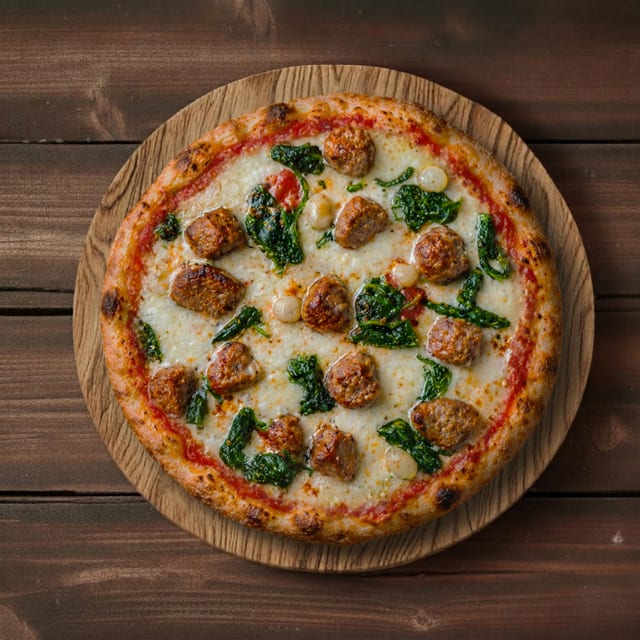 #5 14" The Polpette Specialty Pizza.